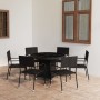 Juego de comedor para jardín 7 piezas ratán sintético negro de , Conjuntos de jardín - Ref: Foro24-3059454, Precio: 355,85 €,...