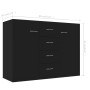 Schwarzes Sperrholz-Sideboard 88x30x65 cm von vidaXL, Sideboards - Ref: Foro24-800685, Preis: 87,58 €, Rabatt: %