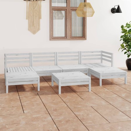 Gartenmöbel-Set 7-teilig aus massivem weißem Kiefernholz von , Gartensets - Ref: Foro24-3083340, Preis: 333,99 €, Rabatt: %