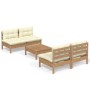 Garden furniture 5 pieces cream pine wood cushions by , Garden sets - Ref: Foro24-3096007, Price: 386,28 €, Discount: %