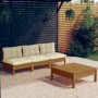 Gartenmöbel 4-teilig mit Kissen aus cremefarbenem Kiefernholz von , Gartensets - Ref: Foro24-3096085, Preis: 314,36 €, Rabatt: %