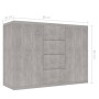 Aparador de madera contrachapada gris hormigón 60x30x70 cm de vidaXL, Aparadores - Ref: Foro24-800688, Precio: 87,76 €, Descu...