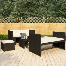 5-piece garden furniture set and black synthetic rattan cushions by vidaXL, Garden sets - Ref: Foro24-48132, Price: 271,65 €,...