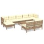 Garden furniture 10 pieces and cushions honey brown pine wood by , Garden sets - Ref: Foro24-3097112, Price: 911,84 €, Discou...