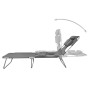 Folding lounger with head cushion and adjustable backrest gray by , Loungers - Ref: Foro24-44295, Price: 64,15 €, Discount: %