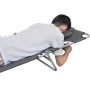 Folding lounger with head cushion and adjustable backrest gray by , Loungers - Ref: Foro24-44295, Price: 64,15 €, Discount: %