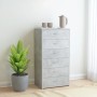 Concrete gray plywood sideboard with 6 drawers 50x34x96cm