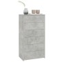 Concrete gray plywood sideboard with 6 drawers 50x34x96cm