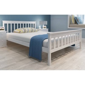 Solid pine wood bed with mattress 140x200 cm by , Beds and slatted bases - Ref: Foro24-271808, Price: 570,99 €, Discount: %