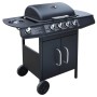 Barbacoa grill de gas 4+1 quemadores negra de , Barbacoas - Ref: Foro24-273789, Precio: 277,97 €, Descuento: %