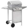 Portable gas barbecue with 2 zones silver stainless steel by , Barbecues - Ref: Foro24-276149, Price: 148,29 €, Discount: %