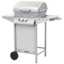 Portable gas barbecue with 2 zones silver stainless steel by , Barbecues - Ref: Foro24-276149, Price: 148,29 €, Discount: %