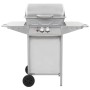 Portable gas barbecue with 2 zones silver stainless steel by , Barbecues - Ref: Foro24-276149, Price: 148,29 €, Discount: %