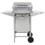 Portable gas barbecue with 2 zones silver stainless steel by , Barbecues - Ref: Foro24-276149, Price: 148,29 €, Discount: %