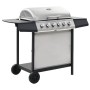 Portable gas barbecue with 6 zones silver stainless steel by , Barbecues - Ref: Foro24-276154, Price: 313,40 €, Discount: %