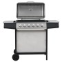 Portable gas barbecue with 6 zones silver stainless steel by , Barbecues - Ref: Foro24-276154, Price: 313,40 €, Discount: %