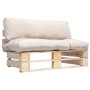 Pallet garden sofa with sand-colored pine wood cushions by , Outdoor sofas - Ref: Foro24-277476, Price: 113,84 €, Discount: %