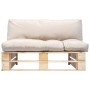 Pallet garden sofa with sand-colored pine wood cushions by , Outdoor sofas - Ref: Foro24-277476, Price: 113,84 €, Discount: %