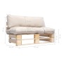 Pallet garden sofa with sand-colored pine wood cushions by , Outdoor sofas - Ref: Foro24-277476, Price: 113,84 €, Discount: %