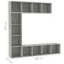 TV-Schrank und Bücherregal 3-teilig betongrau 180x30x180 cm von , Bücherregale und Regale - Ref: Foro24-278792, Preis: 164,05...