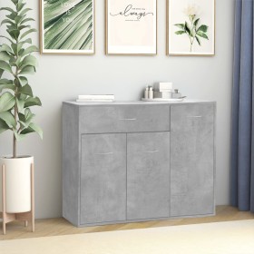 Concrete gray plywood sideboard 88x30x70 cm by vidaXL, Sideboards - Ref: Foro24-800679, Price: 85,40 €, Discount: %