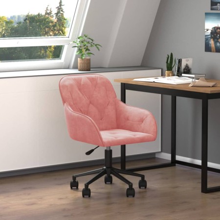 Silla de oficina giratoria de terciopelo rosa de , Sillas de oficina - Ref: Foro24-344871, Precio: 101,06 €, Descuento: %