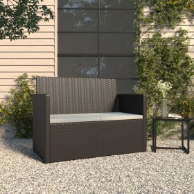 Gartenbank mit schwarzen synthetischen Rattankissen 105 cm von , Gartenbänke - Ref: Foro24-362316, Preis: 102,87 €, Rabatt: %