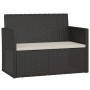 Garden bench with black synthetic rattan cushions 105 cm by , garden benches - Ref: Foro24-362316, Price: 102,87 €, Discount: %