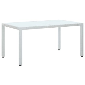 Mesa de jardín de ratán sintético blanco 150x90x75 cm de vidaXL, Mesas de jardín - Ref: Foro24-45987, Precio: 166,99 €, Descu...