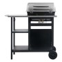 Portable gas barbecue with 3-shelf black and silver table by , Barbecues - Ref: Foro24-3051182, Price: 189,95 €, Discount: %