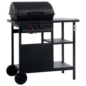 Portable gas barbecue with 3-shelf black table by , Barbecues - Ref: Foro24-3051180, Price: 154,99 €, Discount: %