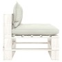 3-seater wooden garden pallet sofa with beige cushions by , Outdoor sofas - Ref: Foro24-3052425, Price: 291,99 €, Discount: %