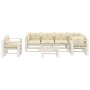 Set muebles de palets de jardín 6 pzas madera cojines crema de , Conjuntos de jardín - Ref: Foro24-3052467, Precio: 661,36 €,...