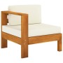 Garden furniture 9 pcs cushions white cream acacia wood by , Garden sets - Ref: Foro24-3057942, Price: 1,00 €, Discount: %