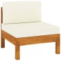 Garden furniture 9 pcs cushions white cream acacia wood by , Garden sets - Ref: Foro24-3057942, Price: 1,00 €, Discount: %