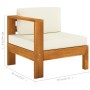 Muebles de jardín 9 pzas cojines blanco crema madera de acacia de , Conjuntos de jardín - Ref: Foro24-3057942, Precio: 1,00 €...