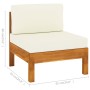 Muebles de jardín 9 pzas cojines blanco crema madera de acacia de , Conjuntos de jardín - Ref: Foro24-3057942, Precio: 1,00 €...