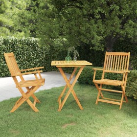 Folding garden dining table 3 pieces solid acacia wood by , Garden sets - Ref: Foro24-3058253, Price: 158,38 €, Discount: %