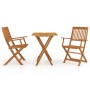 Folding garden dining table 3 pieces solid acacia wood by , Garden sets - Ref: Foro24-3058253, Price: 157,55 €, Discount: %