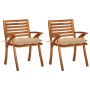 Garden dining chairs with cushions 2 pcs solid acacia wood by , Garden chairs - Ref: Foro24-3060834, Price: 191,40 €, Discoun...