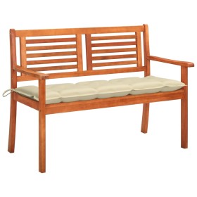 2 seater garden bench solid eucalyptus wood and cushion 120 cm by , garden benches - Ref: Foro24-3060986, Price: 180,37 €, Di...