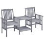 Garden chairs with table and solid acacia wood cushions by , Garden sets - Ref: Foro24-3061320, Price: 157,99 €, Discount: %