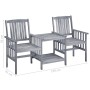 Garden chairs with table and solid acacia wood cushions by , Garden sets - Ref: Foro24-3061320, Price: 157,99 €, Discount: %