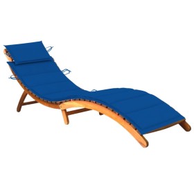 Garden lounger with solid acacia wood cushion by , Loungers - Ref: Foro24-3061582, Price: 171,48 €, Discount: %