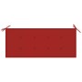 Banco Batavia madera maciza de teca con cojín rojo 120 cm de , Bancos de jardín - Ref: Foro24-3062160, Precio: 209,99 €, Desc...