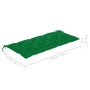 Banco Batavia de teca maciza con cojín verde 120 cm de , Bancos de jardín - Ref: Foro24-3062174, Precio: 202,19 €, Descuento: %