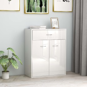 Glossy white plywood sideboard 60x30x75 cm by vidaXL, Sideboards - Ref: Foro24-800717, Price: 76,28 €, Discount: %