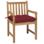 Garden chairs 2 pcs teak wood with red cushions by , Garden chairs - Ref: Foro24-3062754, Price: 262,99 €, Discount: %