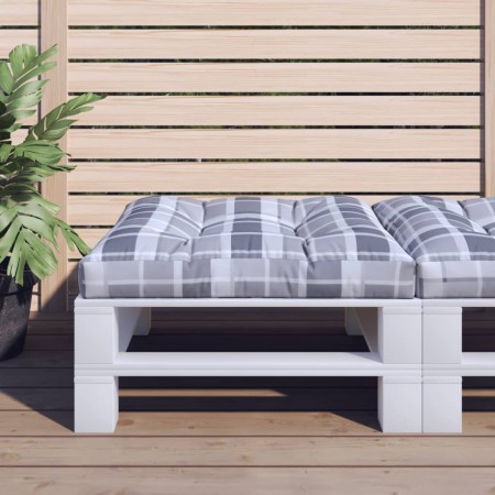 Gray plaid fabric pallet sofa cushion 80x80x12 cm by , Cushions for chairs and sofas - Ref: Foro24-314412, Price: 28,99 €, Di...