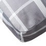 Cojín para sofá de palets de tela a cuadros gris 80x80x12 cm